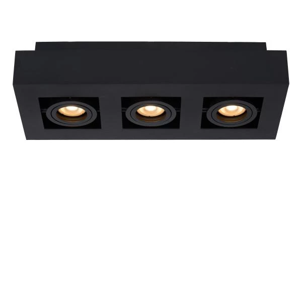 Lucide XIRAX - Spot plafond - LED Dim to warm - GU10 - 3x5W 2200K/3000K - Noir - détail 1